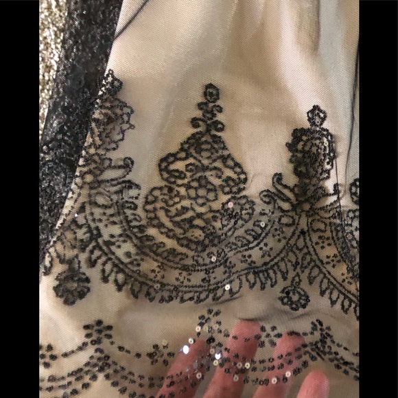 David's Bridal Mesh Beaded Prom Dress 12 Gorgeous Tulle Caviar Embellished - Picture 5 of 15